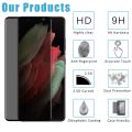 Samsung Galaxy S21 Plus Ultra 3D Curved Privacy Protective Tempered Glass Film / 9H Hardness Full Coverage Anti Spy Peep Tempered Glass Screen Protector. 
