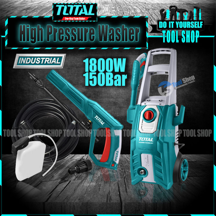 TOTAL Original  Original High Pressure Washer 1800W - 150Bar - New Improvement Self-Sucking System Now Water From Bucket and Tap Both System - -بالٹی سے بھی پانی لے گا