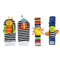 4 Pcs Baby Rattle Set Toys Infant Wrist Strap Baby Socks Foot Finder Educational Handbells Cute Spider Cartoon. 