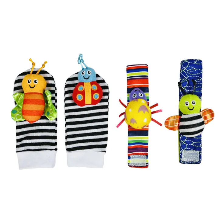 4%20Pcs%20Baby%20Rattle%20Set%20Toys%20Infant%20Wrist%20Strap%20Baby%20Socks%20Foot%20Finder%20Educational%20Handbells%20Cute%20Spider%20Cartoon%20-%20Image%208