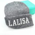 KPOP LISA LALISA Knitted Collection Wool Hat Fashion Embroidery Couple Hat Letter Beanie Cap. 