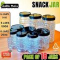 18 Jar Complete Set Kitchen Canister / Candy Jar/ Snack Jar / Spice Jar / Grocery Jar / Masala Storage Jar For Kitchen set 250ml / 500ml / 1000ml. 