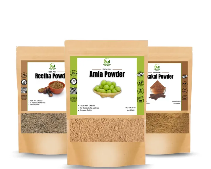 Pack of 3 Amla Reetha Shikakai Powder / Amla Retha Sekakai Powder ...