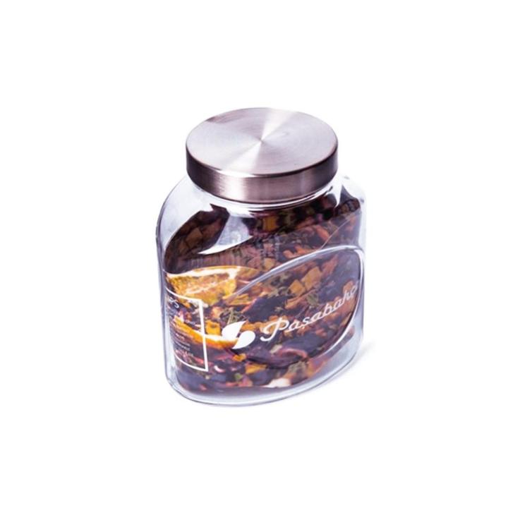 Ellipses Jar PAŞABAHÇE Oval Ellipse Jar with Metal Cover - 80393 - 1000 ml | Daraz.pk