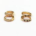 Solid Gold-Plated Fancy Zirqonia TINY Nosring with Stones, Small Nose Ring Jewelry for Girls/Womens, NoseClip for girls, Small Hoop Earrings (1Pc). 