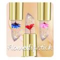Beautiful lifeCrystal Jelly Lipstick with Fresh Flowers Inside Moisturizer Clear Lip Gloss Balm Color Changing with Temperature Mood Lipstick. 