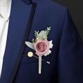 Wedding Men Boutonniere with Pin Accessories Corsage for Best Man Anniversary Marriage Prom. 