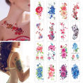 JM 3D Rose Flower Tattoo Stickers Waterproof Temporary Women Summer Arm Shoulder Flowers Stickers. 