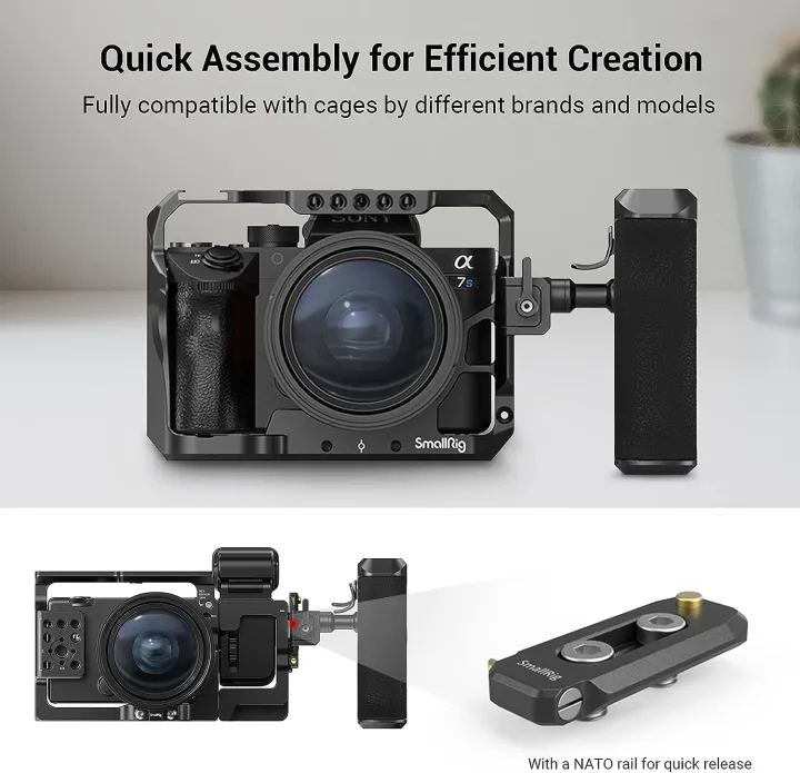 SMALLRIG%20NATO%20Handle,%20Quick%20Release%20Grip,%20Rotating%20Push%20Button%20Side%20Handgrip%20for%20DLSR%20Camera%20Cage%20Kit,%20with%20Integrated%20NATO%20Rail%20(Left%20Side)%20-%203260%20-%20Image%204