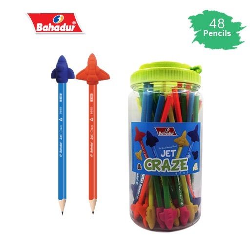 Bahadur%20Jet%20Craze%20Pencil%20with%20Top%20Eraser%20-%2048PieceJar%20-%20Image%202