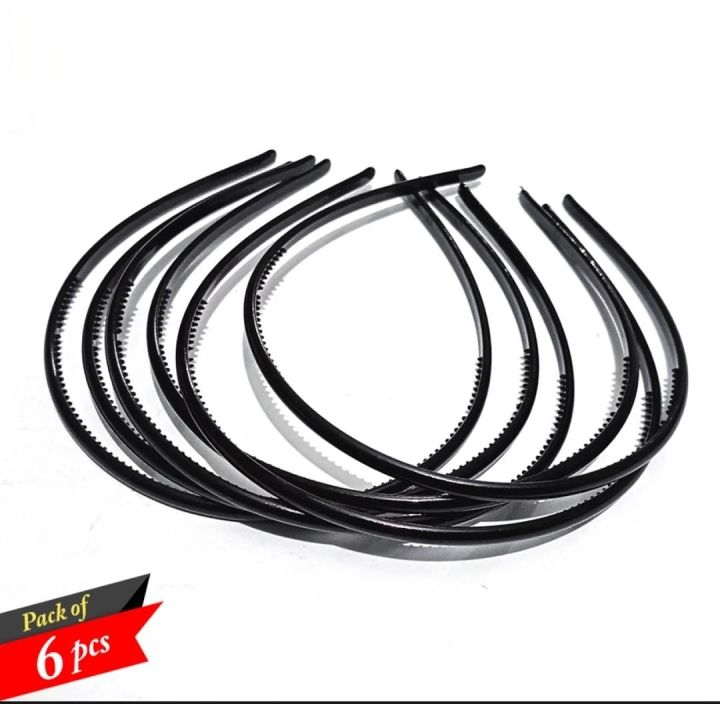 Pack%20of%206%20Thin%20Black%20Plastic%20Headband%20Hair%20Band%20for%20Girl'S%20Women%20-%20Image%202