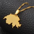 Anniyo Switzerland Map Pendant Necklaces for Women,Suisse Svizzera Svizra Schweizerische Swiss Maps Jewelry Gifts #101721. 