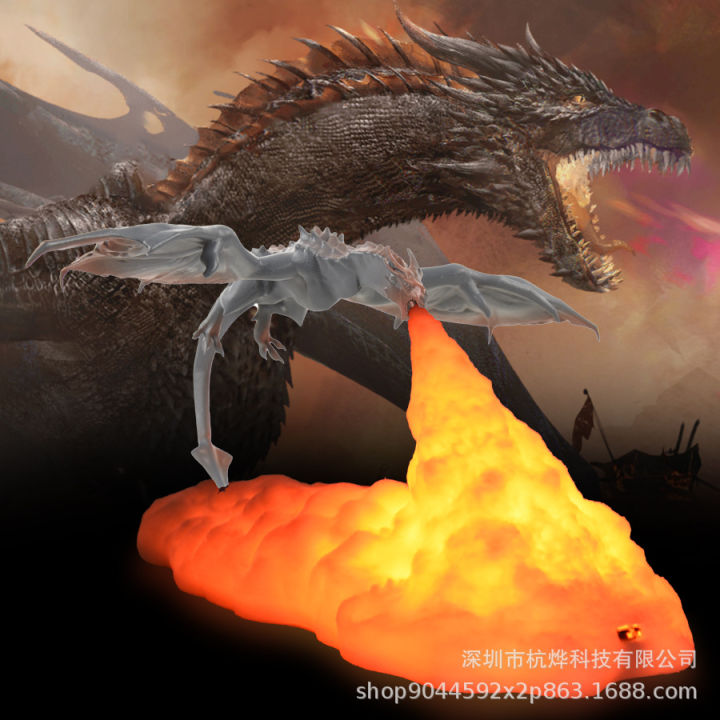 3D printing night light, fire dragon, ice dragon lamp, new and exotic creative home decoration table lamp, children's gifts, new style