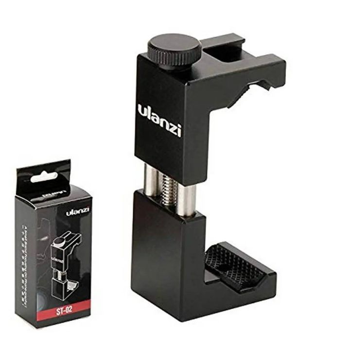 BOYA MM1 Mic Holder ULANZI ST-02 Metal Phone Tripod Mount with Hot Shoe Smartphone Holder Video Rig Tripod Adapter for Phone 11 Pro/X/8/7 Plus/6s OnePlus 7 Pro Sumsang Galaxy Note Google Pixel Smartphone