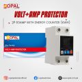 OPAL Volt + Amp Protector | 2P 63AMP with Energy Counter (kWh) - Sky Series  | voltage protector |  Available at Raza Traders Quality Redefined. 