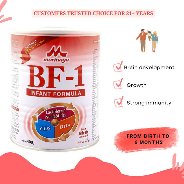BF 1 400g infant formula milk | Bf 1 400 Instant Formula 0 To 6 Month | BF 1 400gm Milk Powder Morinaga | MORINAGA BF 1 INFANT FORMULA FROM BIRTH TO 6 MONTHS, 400GM | Mornaga Bf 1 Infant Formula 400 Gm | Morinaga Bf 1 Baby Milk Powder 400g Box