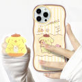 AMORVOR for Samsung A04 Back Cover (With Free Holder) Cute Lovely Soft Wavy Phone Case Camera Protection Transparent TPU Soft Cover. 