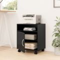 Printer Cabinet with Adjustable Storage Shelves Printer Stands on Wheels, Light Wood Rolling Work Cart with Door for Home Office. 