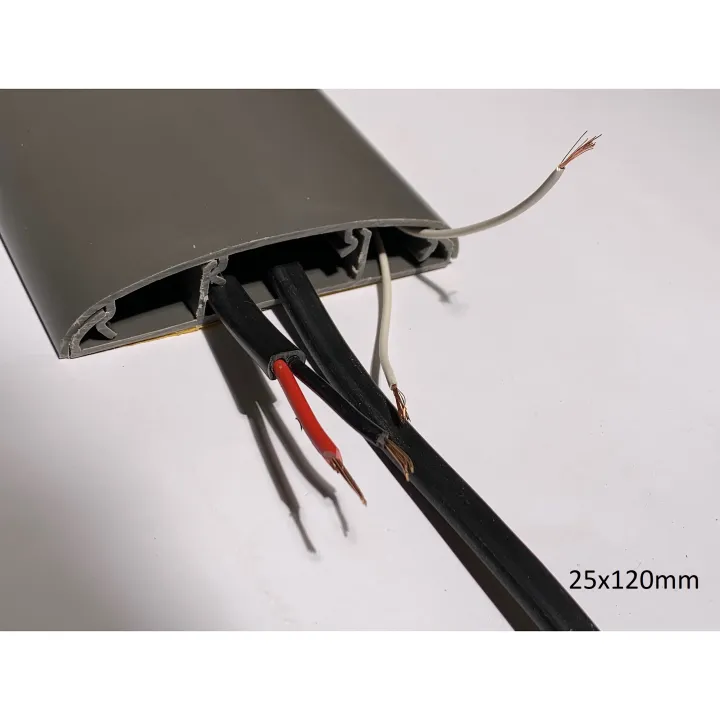 CableR%2025x120mm%20Wide%20Grey%20Floor%20Cable%20Duct%20with%20Guard%20Self-Adhesive%20Cable%20raceway%202%20ft%20gray%20-%20Image%202