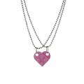 Two Piece Cute Brick Heart Pendant Necklace Design Lego Heart Necklace For Women Men Girl Boy Jewelry. 