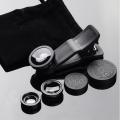 360 Degree Rotate Shark Tail Shape Clip Wide Angle Macro Fisheye Lens 3 in 1 Cell Phone Camera Lens Kit for Mobile Phones iphone-SHYJT001. 