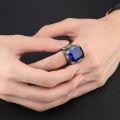 Classic Style Male Heavy Stainless Steel Big Stone Ring Designs For Men. 