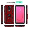 Lereach For Samsung Galaxy J8 2018 Mobile Phone Case TPU+PC Hard Ring Car Ring Bracket Shockproof Back Cover. 