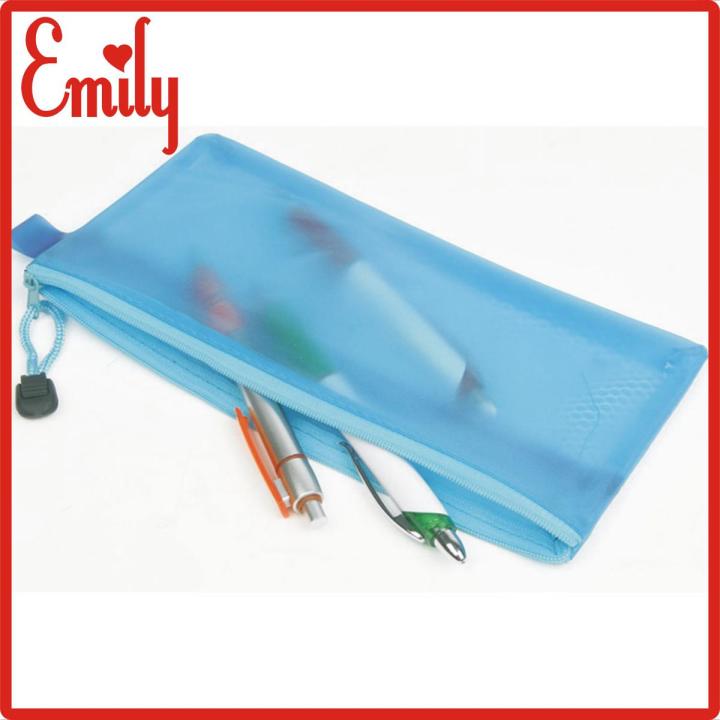TRANSPARENT PENCIL POUCH WITH ZIPPER AND PARTITION