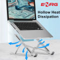 Energy - ENRG Portable Aluminum Foldable Laptop Metal Stand Hinge Adjustable Height Folding Holder Solid With Anti Slip Rubber Grips Silver. 