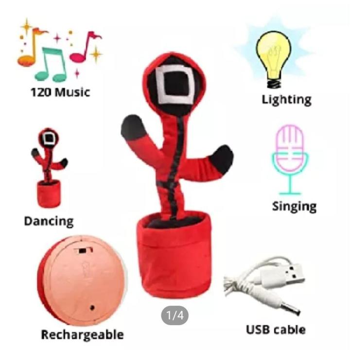 Latest design Rechargable Dancing Cactus Talking Recording Toy, Wriggle Singing Cactus Repeats What You Say, Soft Plush Talking Toy Electric Speaking Cactus Baby Toys Funny Creative Kids Toy Red Colour