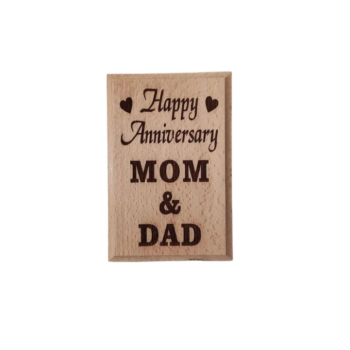 Sign for Gift Home Happy Anniversary MOM & DAD Size 15.5* 10 Cm