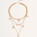 Three Layer Necklace For Girls - Double Layer Necklace For Women - Necklace For Girls Stylish Korean Jewellery. 