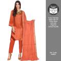 Fancy Women Katan Silk 3P Party Wear Suit with Organza Lining Dupatta. 