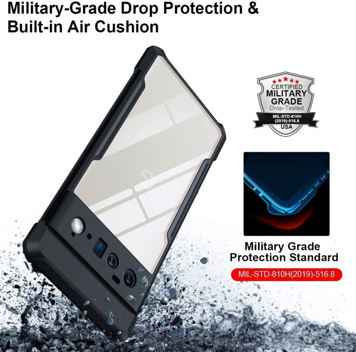 Google%20Pixel%206%20Pro%20Back%20Cover%20Case%20Armor%20%7C%20PC%20and%20TPU%20%7C%20Clear%20-%20Black%20-%20Image%205