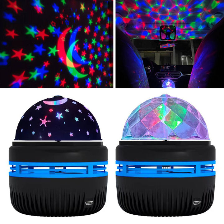 【HOT】 Colorful Starry Sky Projector Lamp Rotating Magic Ball Led Night ...