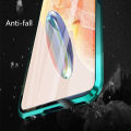 Biruiqu For Redmi Note 12 Pro 4G Magnetic Absorption Case Metal Frame Shockproof Double Sided Tempered Glass Magnetic Case Cover. 