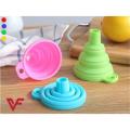 Folding And Space Saving Easy To Store Silicone Funnel For Kitchen Silicone Collapsible Funnel. 