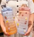 2L Portable Large Capacity Water Bottles Fitness Water Jug With Time Marker Gym Bottle. 