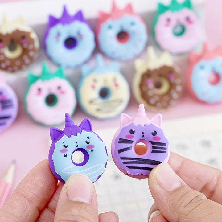 Cute Fancy Eraser For Girls Boys - Art Eraser Set - Cute Fancy Eraser For Kids - Cartoon School Supplies Kindergarten Drawing Gift Unicorn Eraser - Donut - Ice-Cream - Lollipop - Popsicle Shape