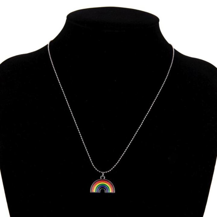 Rainbow Necklace Women's After Wind And Rain Means Beauty And Luck Jewelry Long Pendant Necklace Is And Practical