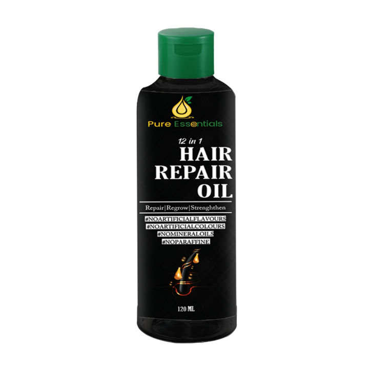 Organic Hair Repair Oil For Long Hair (100 % Natural) - 12 in 1 Hair Oil - Natural Hair Hair Growth - Combinations of Different Herbal Oils, Prevents From Dandruff & Hair Fall, Improves Hair Growth & Promotes Shiny, Strong Hair