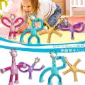 2 Pieces Telescopic Suction Cup Giraffe Toy, Shape Changing Telescopic Tube Fidget Toys, Pop Tubes, Fidget Tubes Sensory Toys For Girls Boys (Giraffe) Multicolor. 