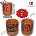 Clay Glass | 2 Piece Set | Natural Cool Water | Pure Clay | Mitti ke Glass. 