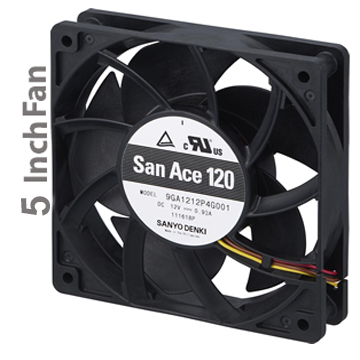 12V DC 5 Inch Computer Fan Hi Speed Fan use with 12v Battery or 12v ...