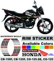 Wheel Stickers for HONDA CB-150-F Rim Reflector Tape Motorcycle Decals Graphics 17". 