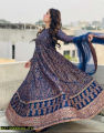 Allover printed fancy maxi 3 pieces latest design stitched dress for girls. 