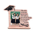 Wooden Graduation Picture Frame 3d Graduation Photo Frame for Graduation Party Decoration Gift Grad Hat Diploma Desktop Picture Display Frame Wooden Grad Theme Photo Frame. 