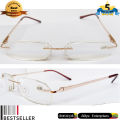 Optical Three Piece Glasses  +3.00 Eye Sight Reading Glasses - Rimless Frame - With Case. 