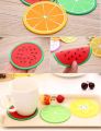 Fruit Shape Tea Coater Placemat Cup Mat Pads Coffee Mug Drink Coasters Fruit Shapes Coaster Tableware Placemat Coffee Pads Silicone Drink Holder Mat Multicolor. 