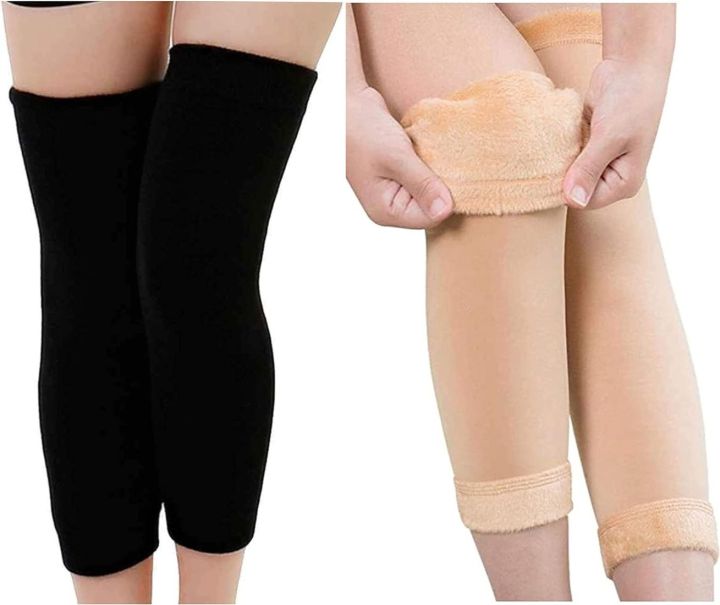 Leg Warmer,Warm Wool Knee High Winter For Men & Women High Quality Fleece Inside - Leg Warmer Warm Knee Brace Pad - 1 Pair Men Women Knee Brace - Leg Warmers For Men